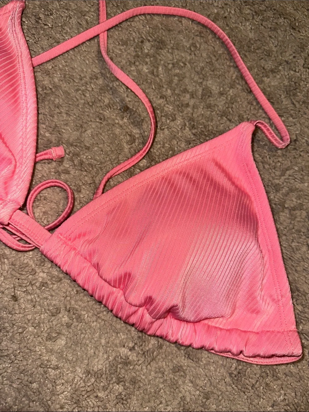 Women's Pink Triangle Bikini Top - Classic Adjustable Swimwear